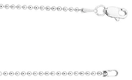   Silver 1.5MM Ball 18 Inches Ball Chain Necklace With Lobster Clasp